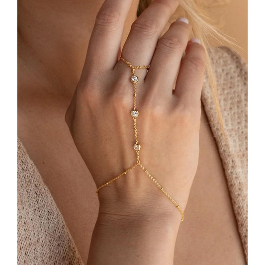 Trendy Plated Link Chain Charm Cuff Bracelet for Women - Adjustable Mother's Day Gift