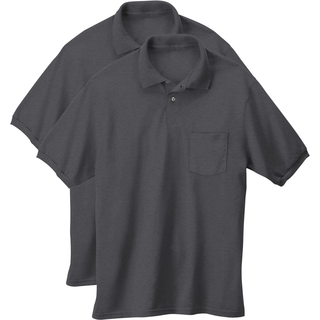 Hanes Men's EcoSmart Polo, Short-Sleeve Polo Shirt, 2-Pack.