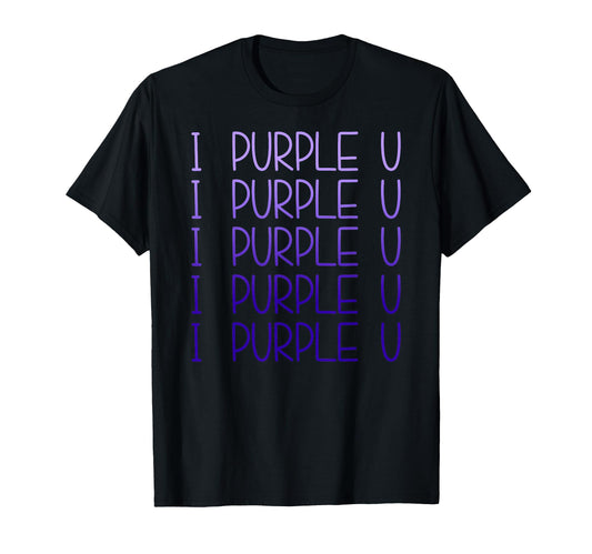 I Purple U Gradient K-Pop Fan T-Shirt.