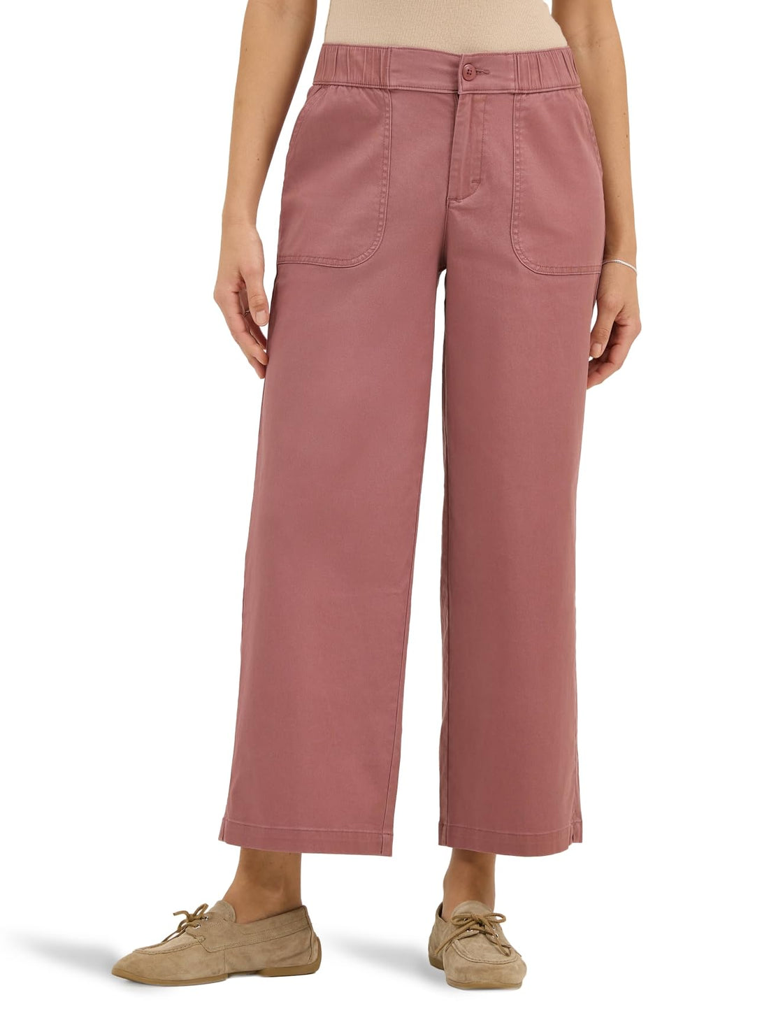 Women's Wide Leg Utility Capri Pants in Henna Color