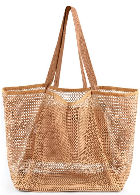 HOHOM Beach Bags for Women - Summer Travel Mesh Tote Bag with Large Inner Pocket