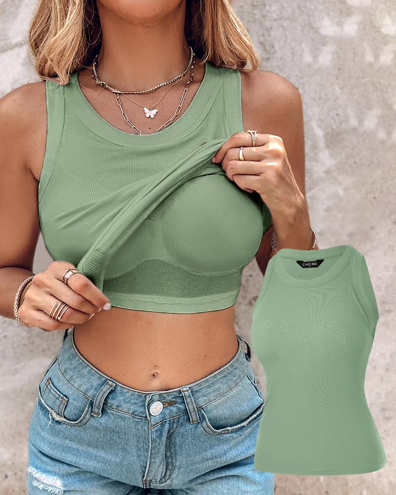 Light Green Sleeveless Vest Top