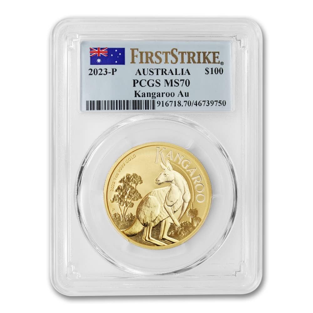 2023 AU 1oz Australian Gold Kangaroo MS-70 First Strike $100 MS70 PCGS.