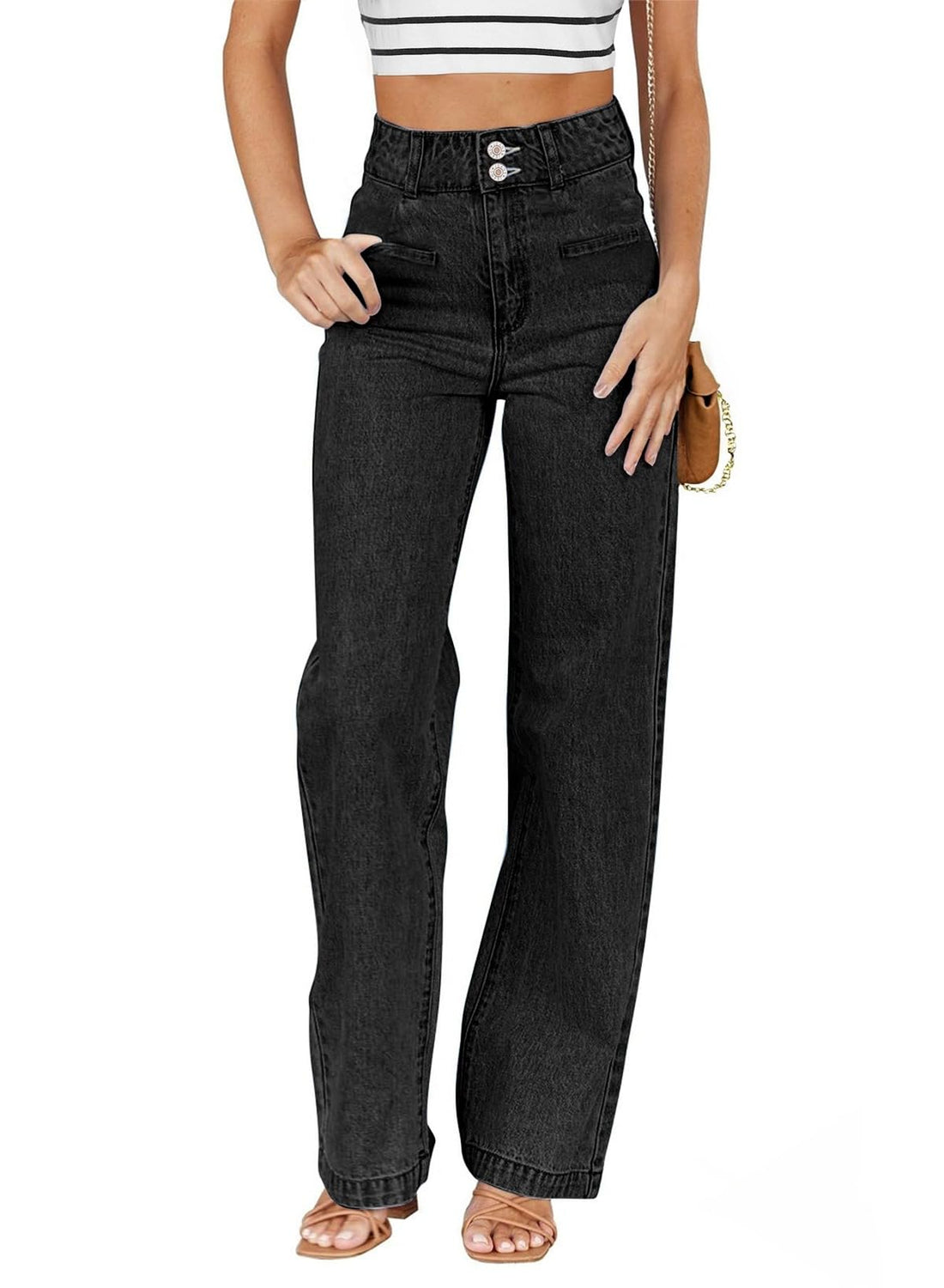 Sidefeel Women's High Waisted Straight Leg Stretchy Jeans