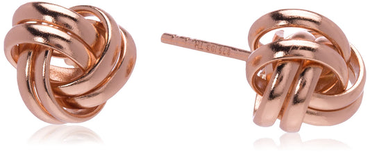 Amazon Collection Sterling Silver or Gold Plated Thick Love Knot Post Earrings.