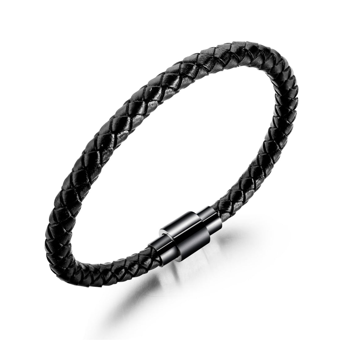 Men's Stainless Steel Braided Wrap Bracelet - Black DJA90-002