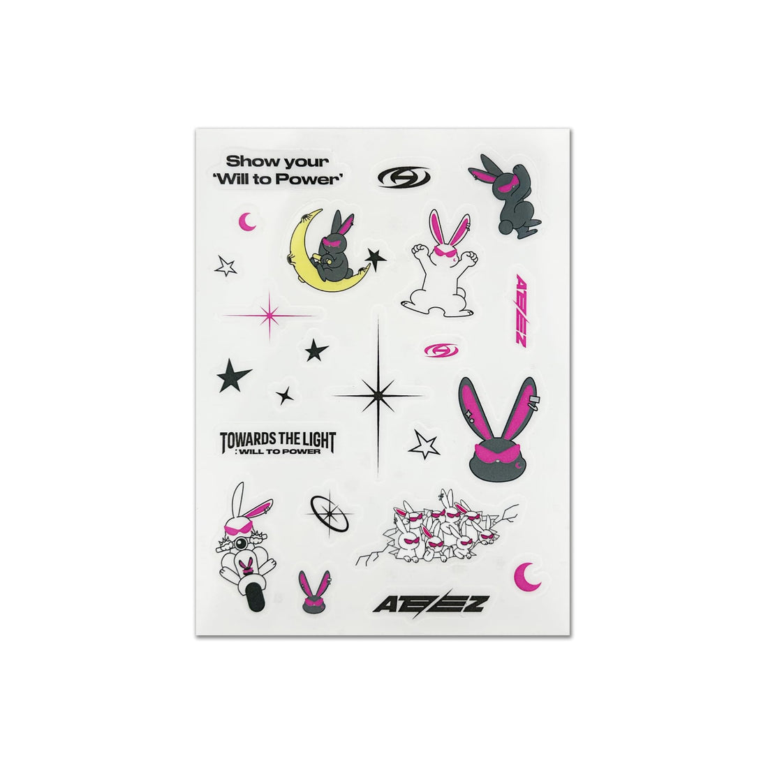 ATEEZ Official Tour Merch Temporary Sticker Sheet.