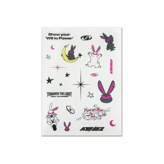 Official ATEEZ Merchandise Temporary Sticker Sheet Tour Accessory Set.