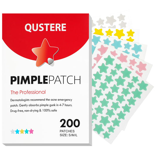 QUSTERE Pimple Patches for Face, Hydrocolloid Acne Patches, Cute Star Zit Covers, Colorful Spot ...