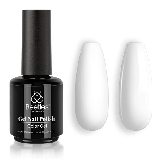 Beetles Gel Nail Polish, 1 Pcs 15ml White Color Soak Off Gel Polish Nail Art Manicure Salon DIY Gel Nail Design ...