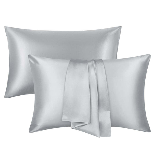 Gray Satin Pillowcases for Skin and Hair