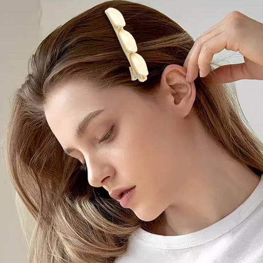 Simple Beige Hair Clips for Women