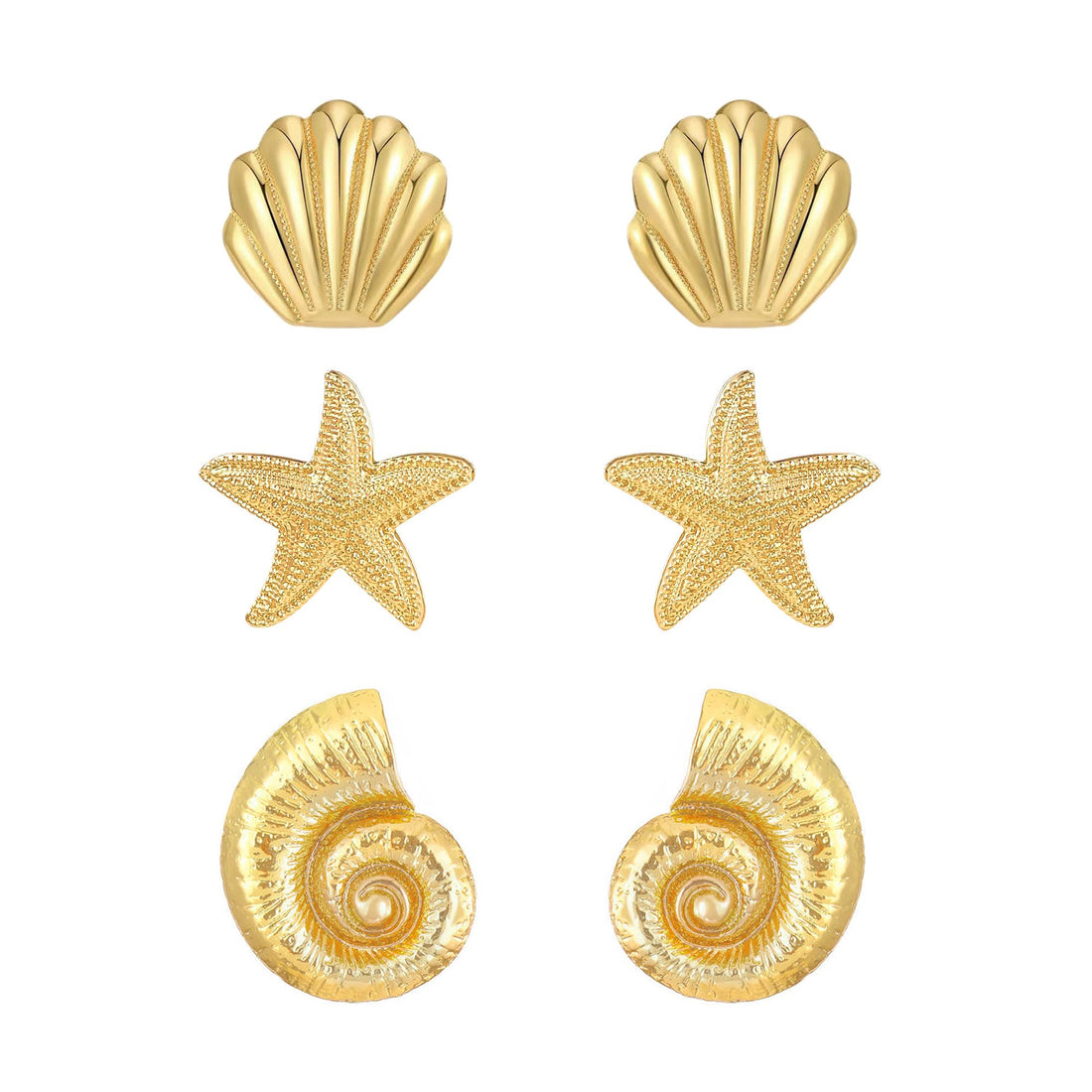 3-Pair Oceanic Earring Set