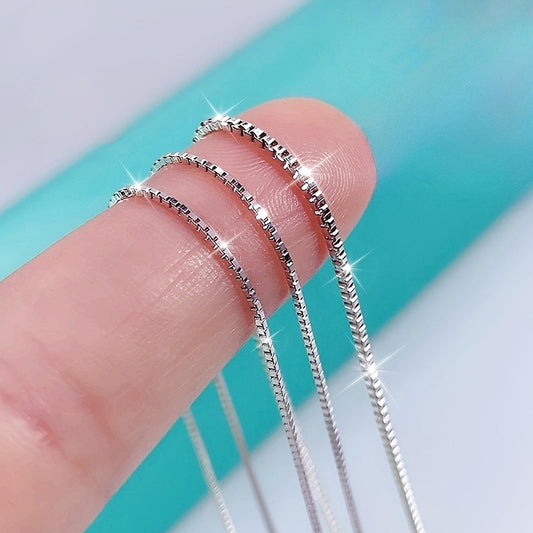 Simple Sterling Silver Necklace for Women - 16-26 Inches Adjustable Length