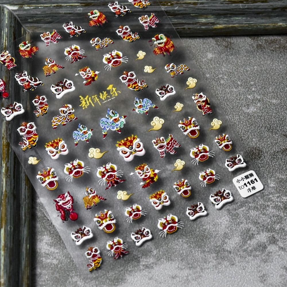 Lion Head Nail Art Stickers