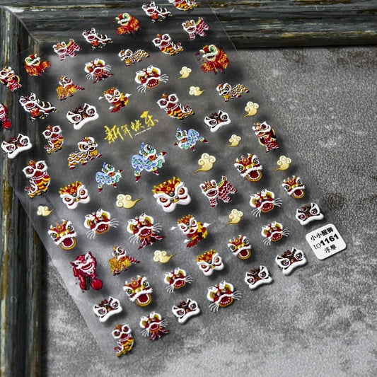 Lion Head Nail Art Stickers