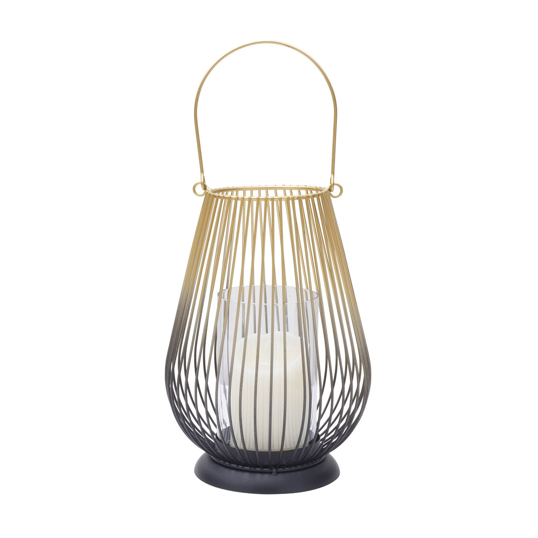 Elegant Modern Gold Metal and Glass Candle Holder for Decor