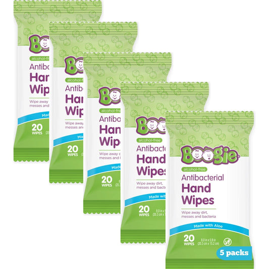 Convenient, gentle, non-toxic antibacterial hand wipes for everyday use.