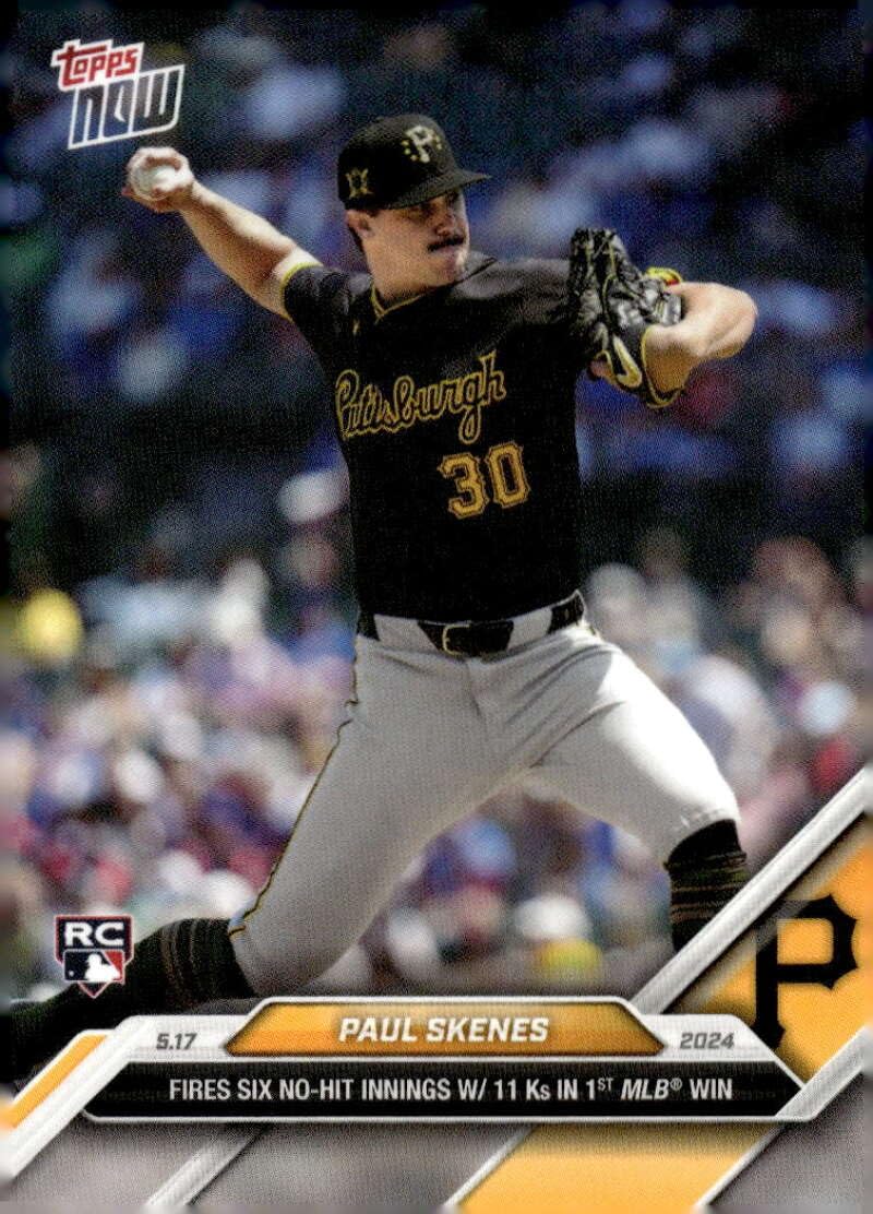 PAUL SKENES RC 2024 Topps NOW #201 ROOKIE Pirates NM-MT Baseball PR:12032 Six No Hit Innings.