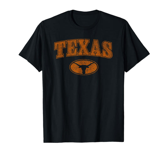 Texas Pride Varsity Town Blank Space Distressed Design T-Shirt.