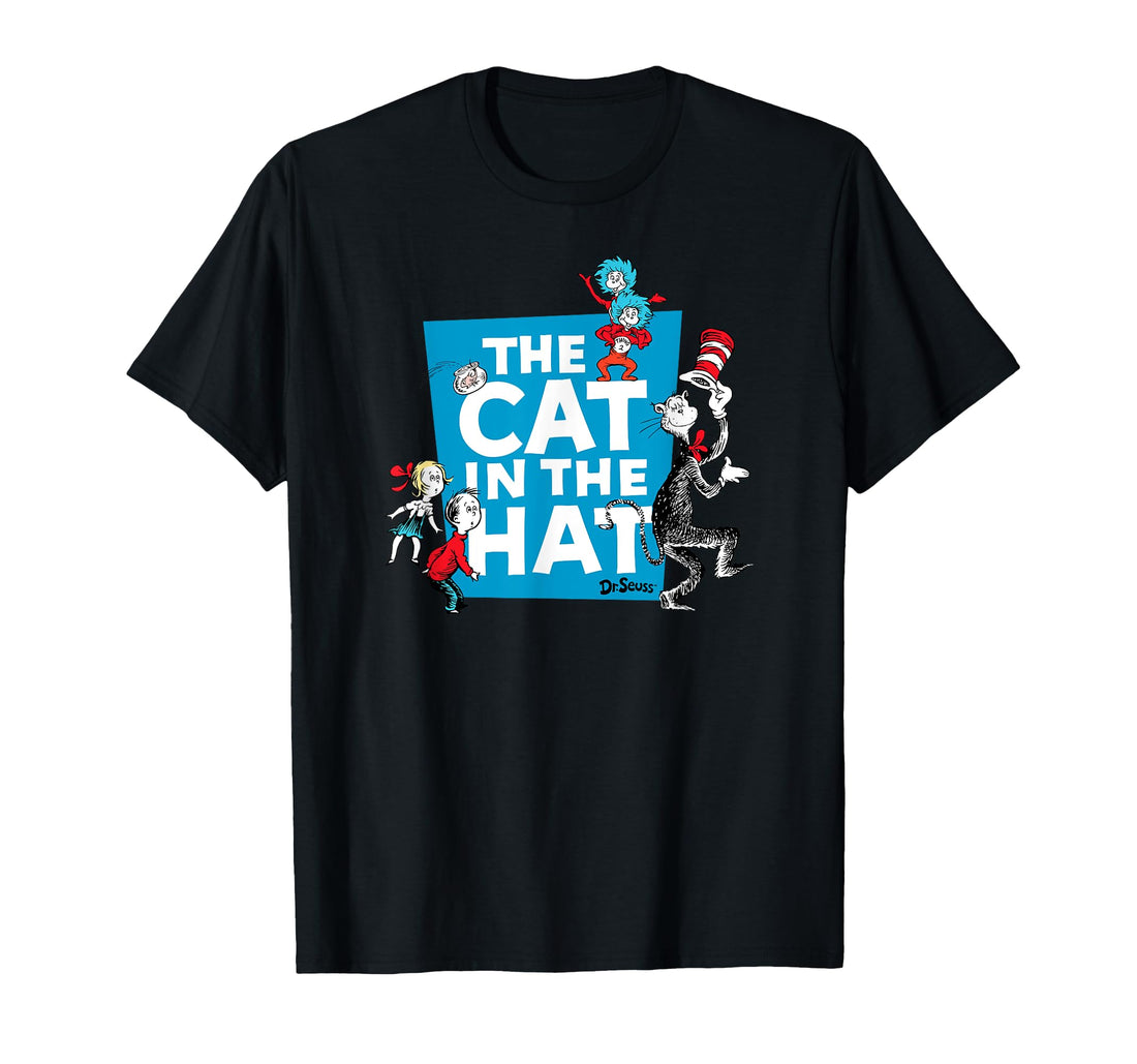 Whimsical T-Shirt Featuring Beloved Dr. Seuss's Mischievous Cat Character Design.