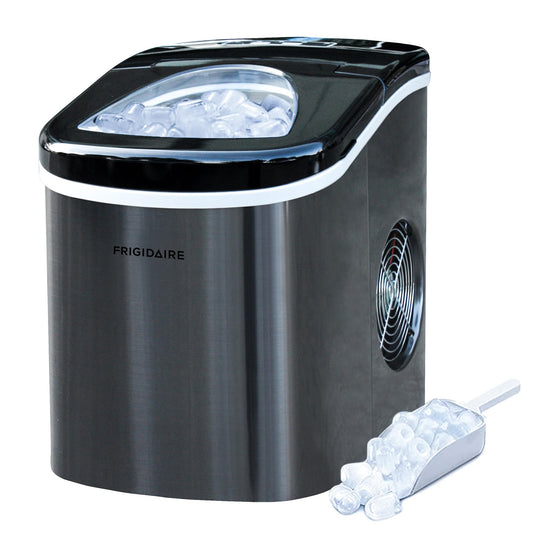 Frigidaire 26 Lbs per day Portable Compact Maker, Ice Making Machine, Black Stainless, Medium.