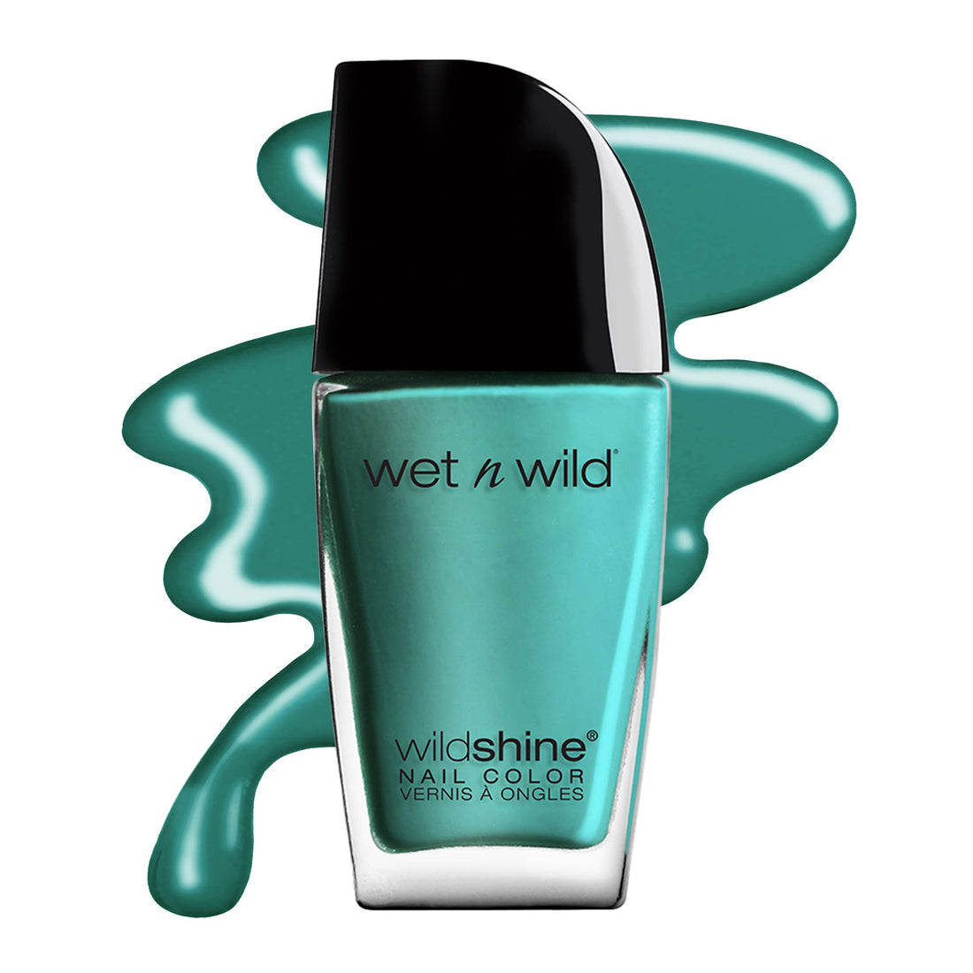 wet n wild Wild Shine Nail Polish, Teal Blue Be More Pacific, Nail Color.