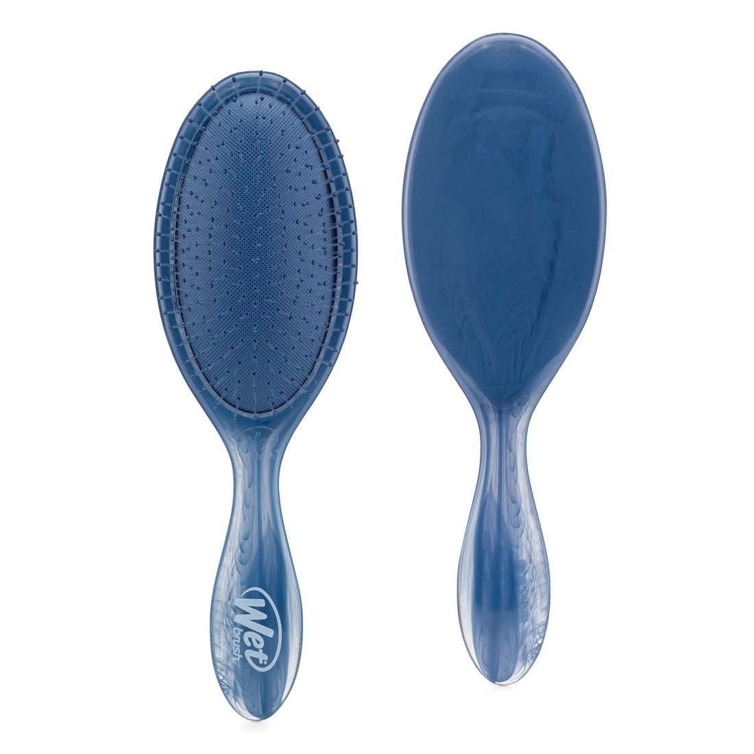 Natural hair detangler brush with gentle, ultra-soft and flexible bristles.