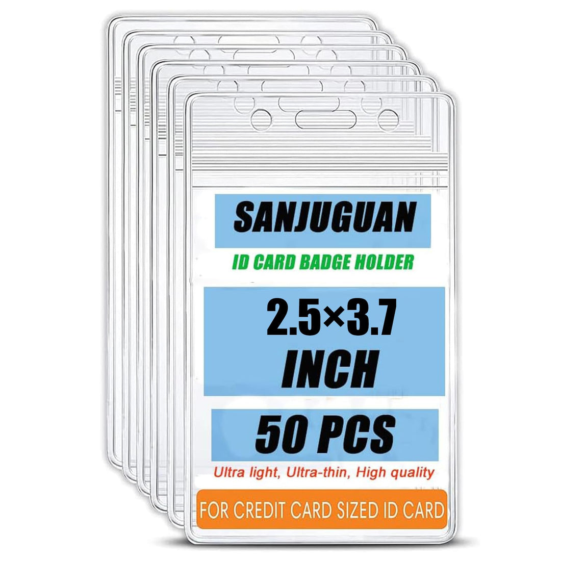 SANJUGUAN Vertical ID Badge Holders - Waterproof and Reusable ID Card Holders for Nurses and More ...