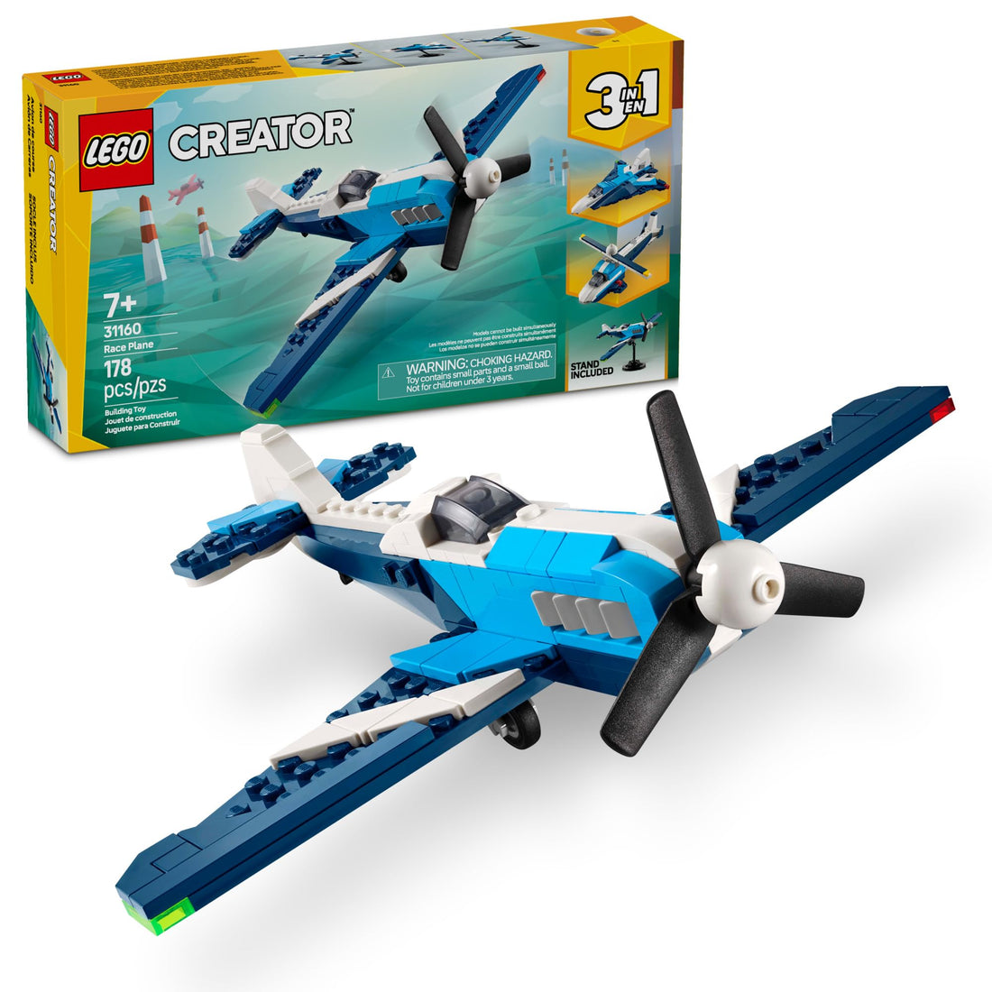 LEGO Creator 3 in 1 Aircraft Toy with Multiple Building Options