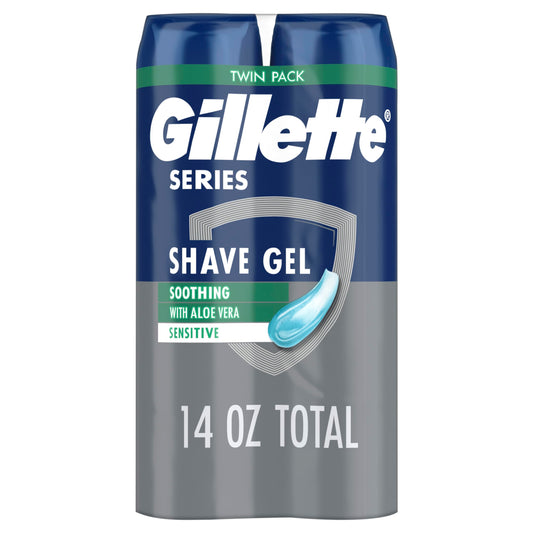 Gillette Series 3X Action Shave Gel, Sensitive Twin Pack, 7 Oz (Pack of 2).