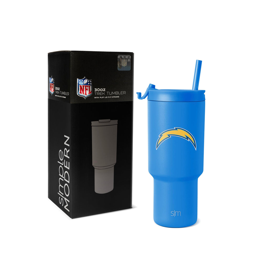 Simple Modern Officially Licensed NFL Los Angeles Chargers 30 oz Tumbler with Flip Lid and Straws ...