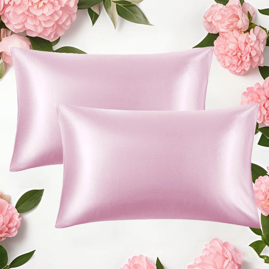 Pink Silk Satin Pillowcases for Skin and Hair Care