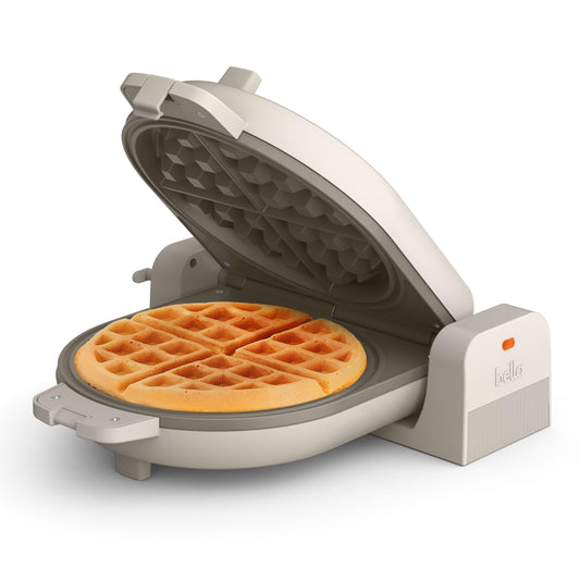 Bella Flip-n-Store Nonstick Electric Waffle Maker with Power Indicator.