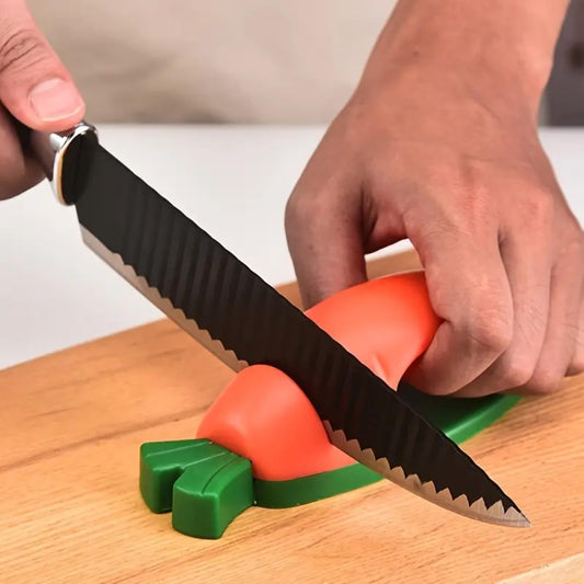 Carrot-Shaped Manual Knife Sharpener - Handheld Whetstone Tool for Tungsten Steel Blades