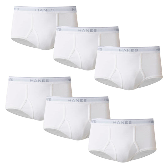 Hanes Men's Moisture-Wicking Cotton Briefs, Available in White and Black, Multi-Packs Available.