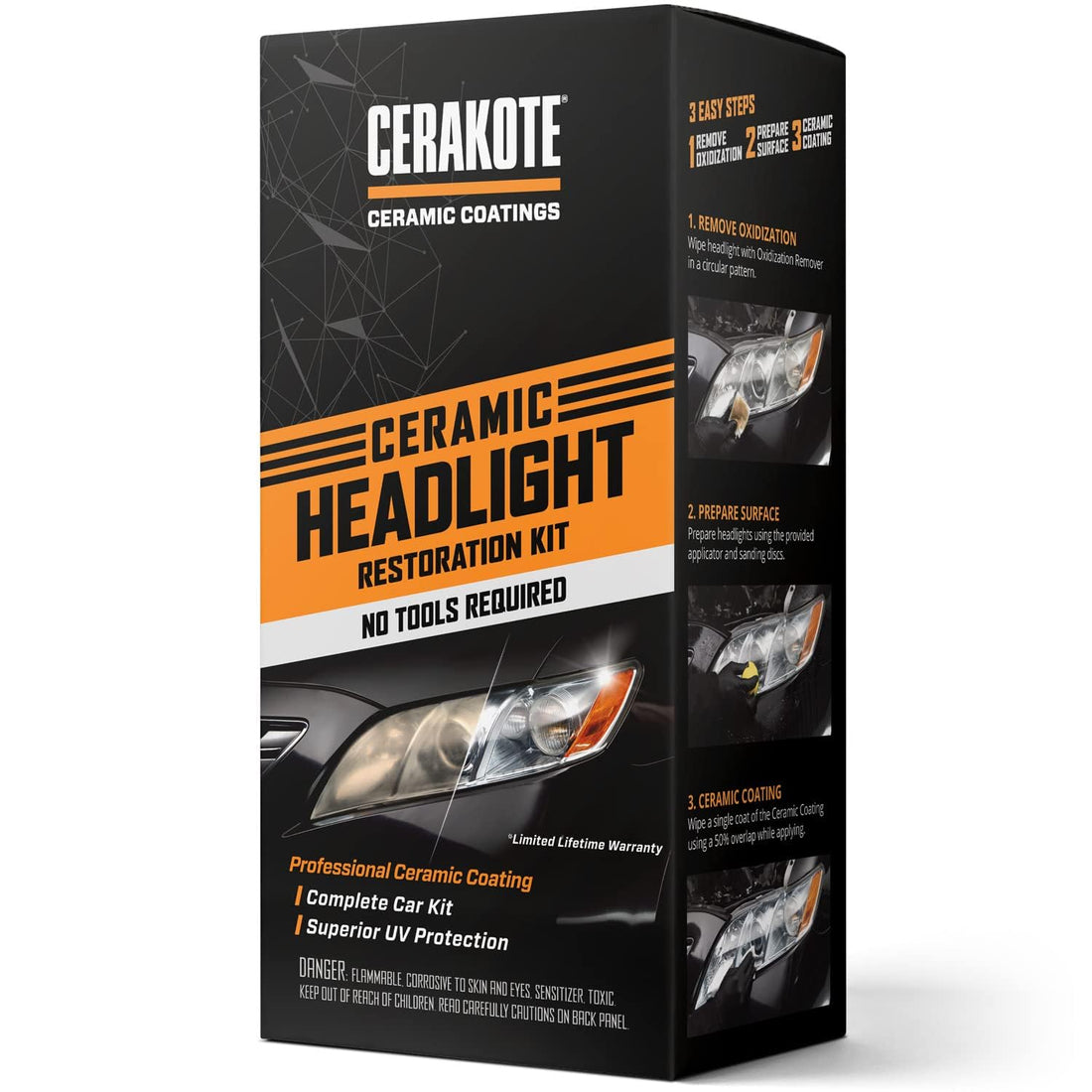 CERAKOTE® Ceramic Headlight Restoration Kit – Guaranteed To Last As Long As You Own Your Vehicle –...