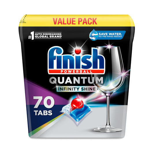 Finish Quantum Infinity Shine Dishwasher Pods, No Pre-Rinse Dishwasher Detergent Soap Removes 24HR...