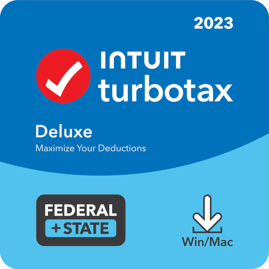 TurboTax Deluxe 2023 Tax Software, Federal ⁘ State Tax Return [Amazon Exclusive] [PC/Mac Download].