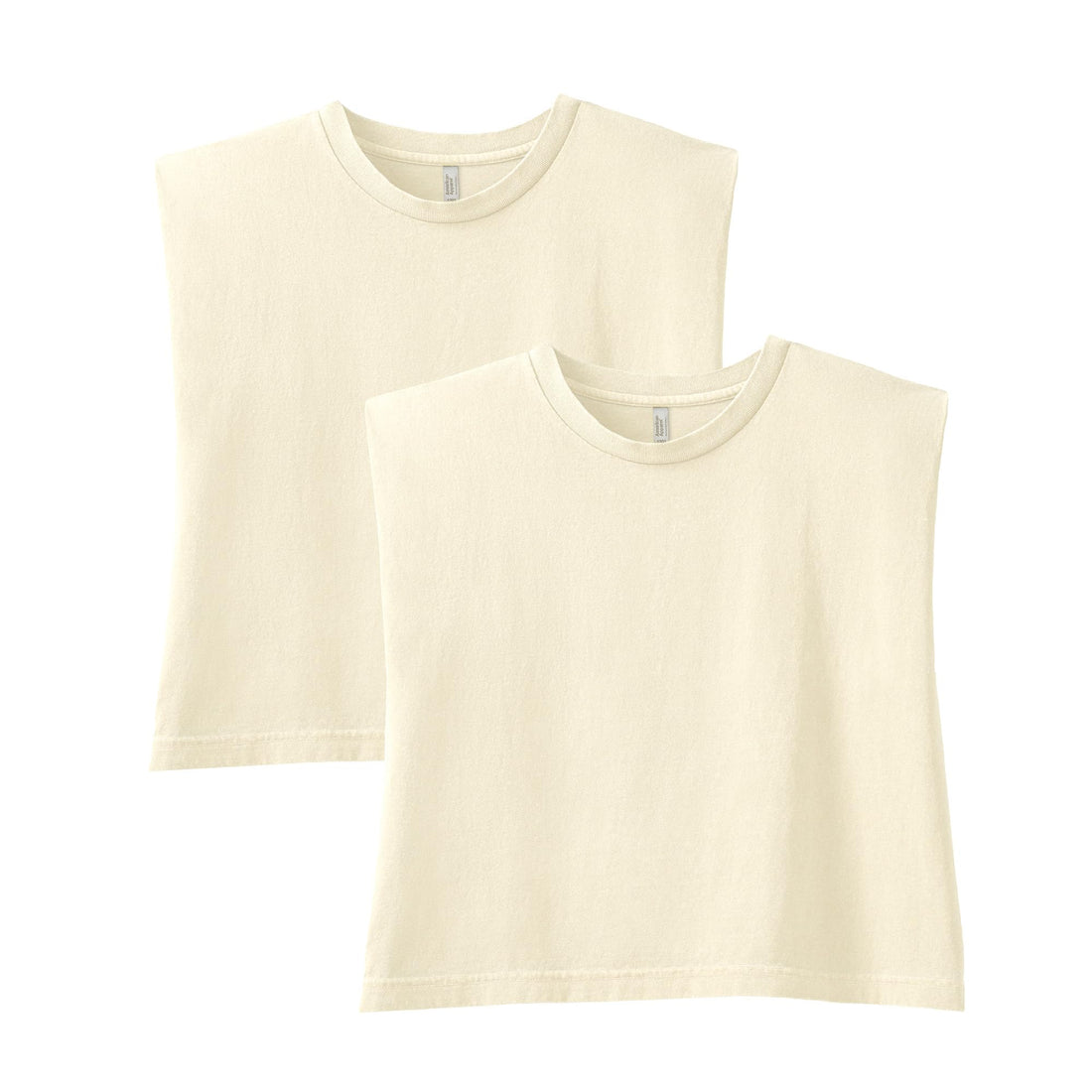 American Apparel Women's Faded Cream Cropped Muscle T-Shirt 2-Pack