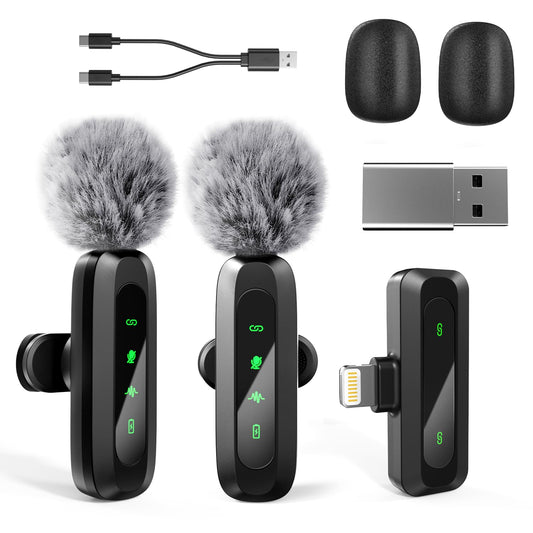 BILIWAL Wireless Lavalier Microphone for iPhone iPad,Mini Microphone for iPhone with Noise Cancelling,lapel microphone ...