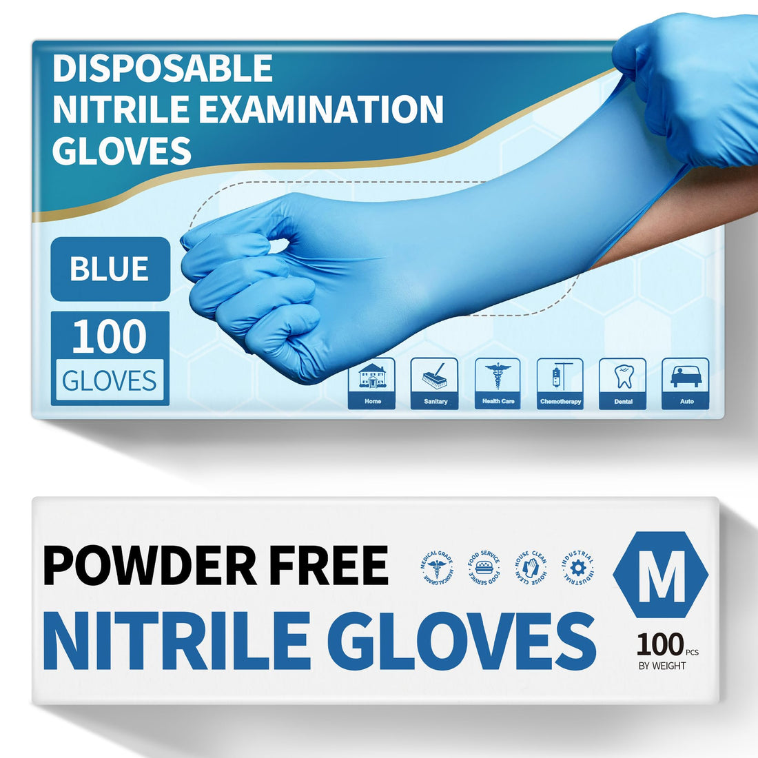 Nitrile Exams Gloves, 4. 5 Mil, Blue, Food-Friendly, Disposable Medical Gloves surgeon