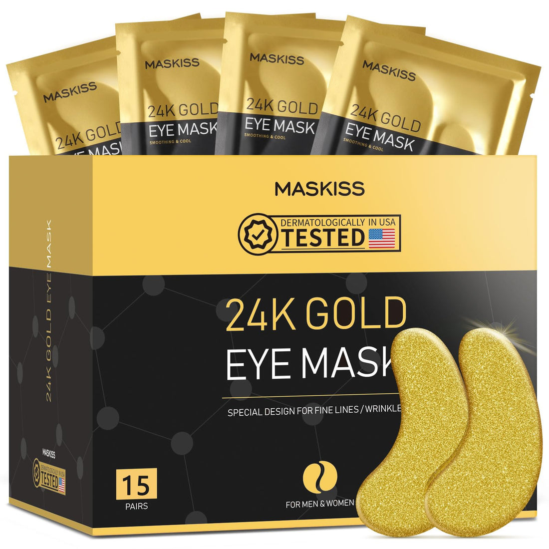 Maskiss 24k Gold Under Eye Patches (15 Pairs), eye mask, Collagen Skin Care Products, Eye Patches ...