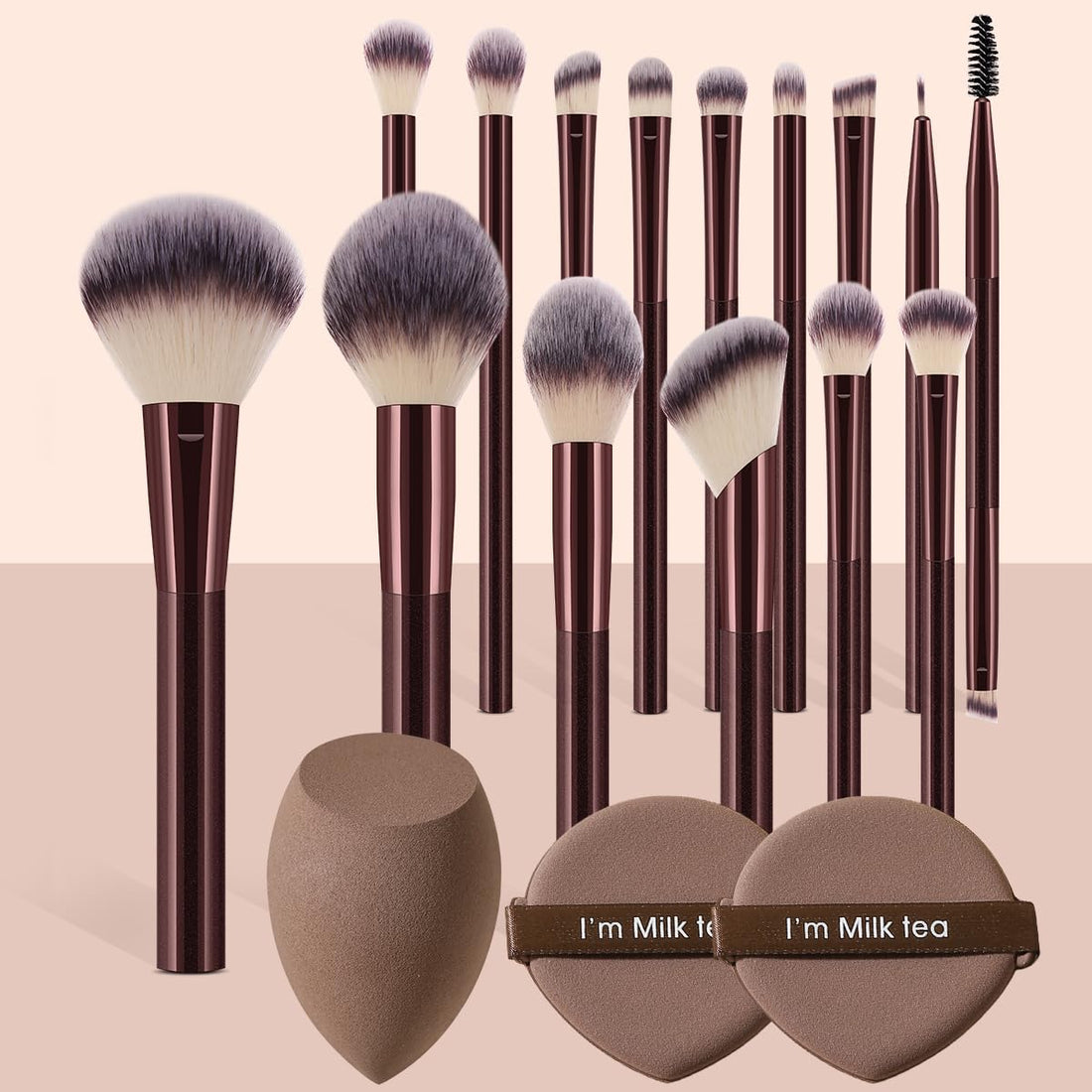 Complete Makeup Brush Set with Sponge and Powder Puff
