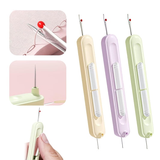 Unravel the Threads: 3-in-1 Needle Threader & Seam Ripper Pro