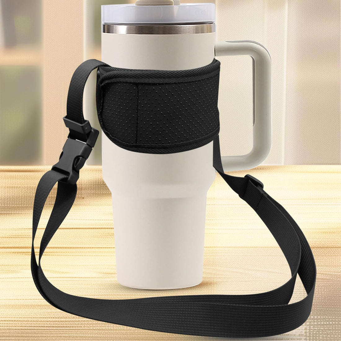 **Stanley Water Bottle Carrier Strap - Adjustable & Universal** Answer: Portable, adjustable strap...