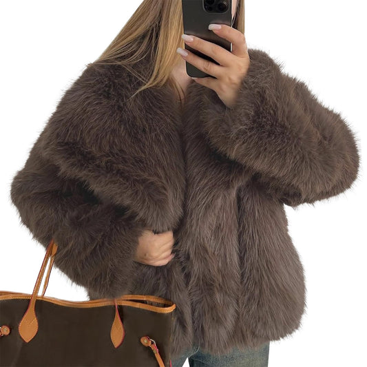 Ainangua Women's Oversized Faux Fur Coat
