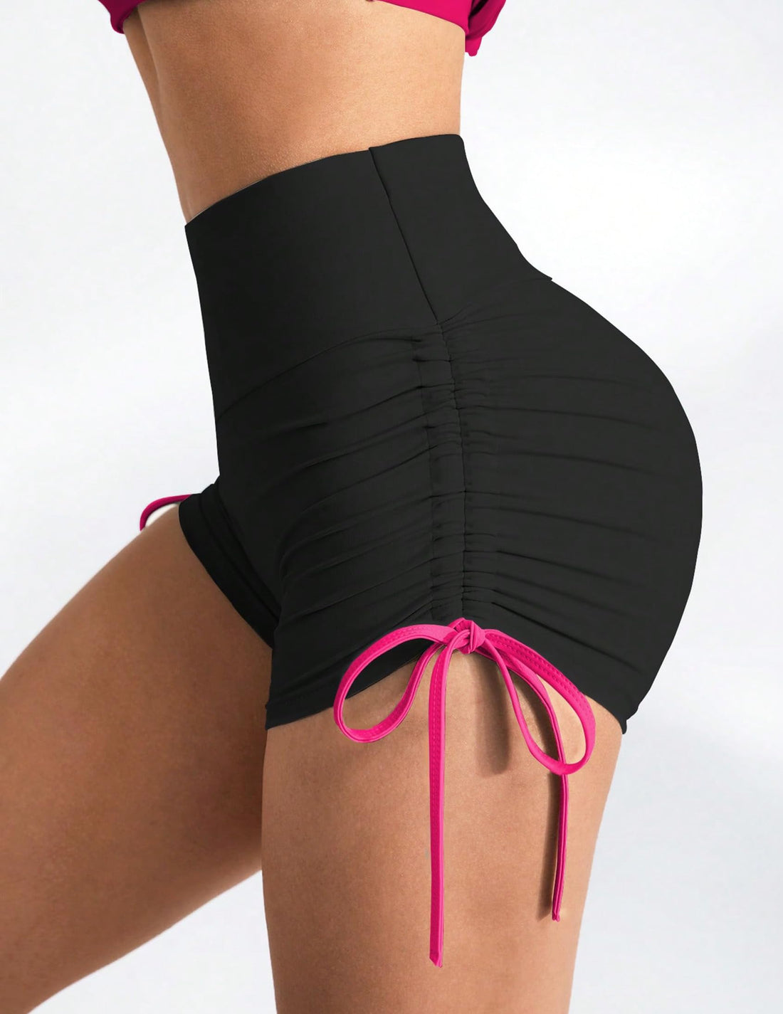 High Waisted Drawstring Scrunch Shorts for Women