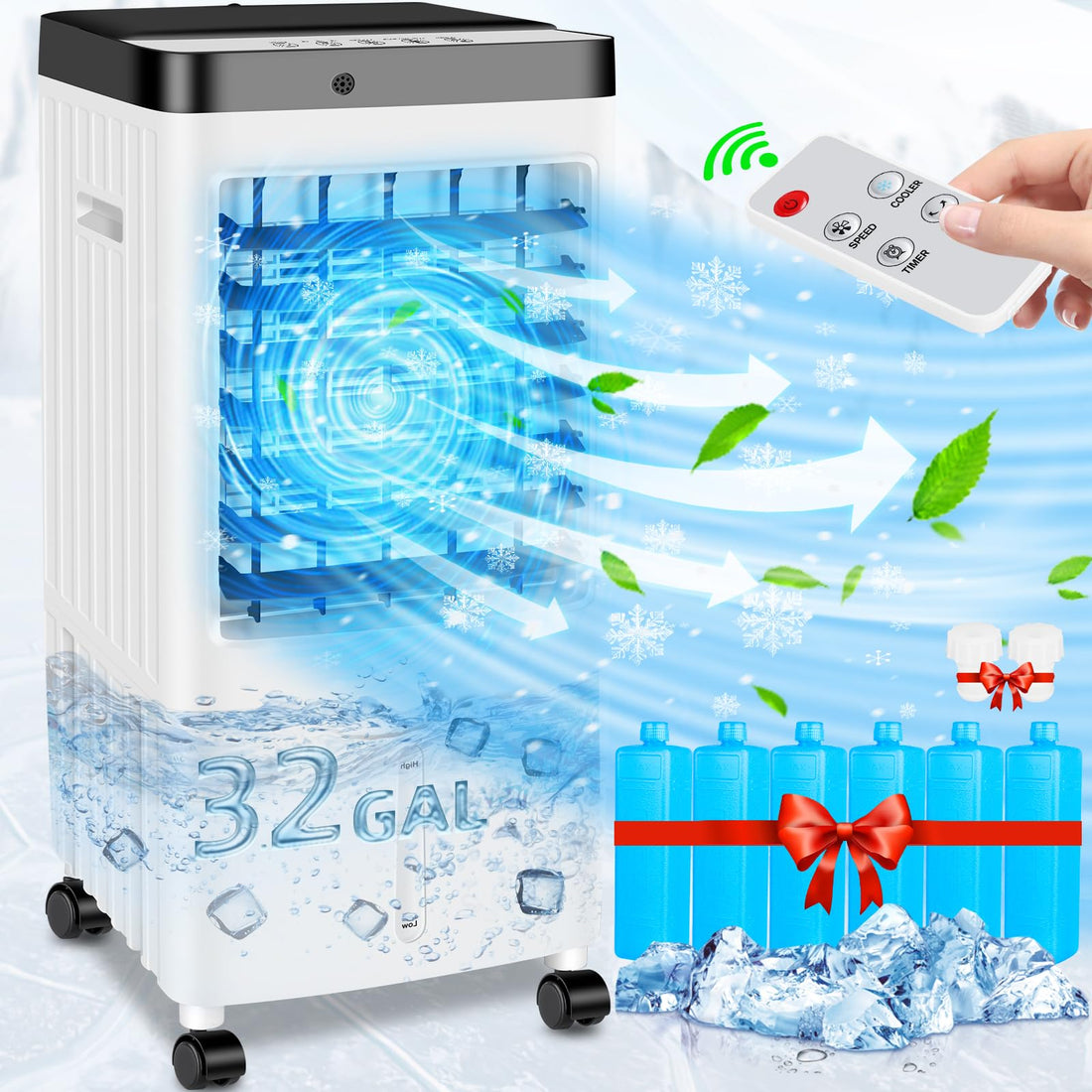 Portable Air Conditioners, 20H Cooling Time Room Air Conditioners,Air Conditioner Portable with 10L Water Tank, 3 ...