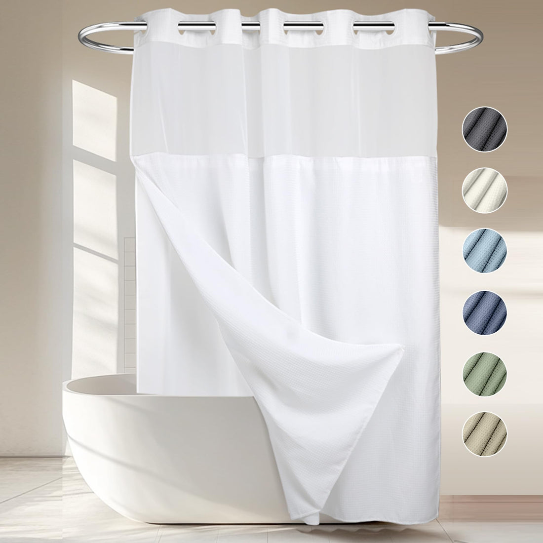 River Dream Shower Curtain with Snap-in Liner
